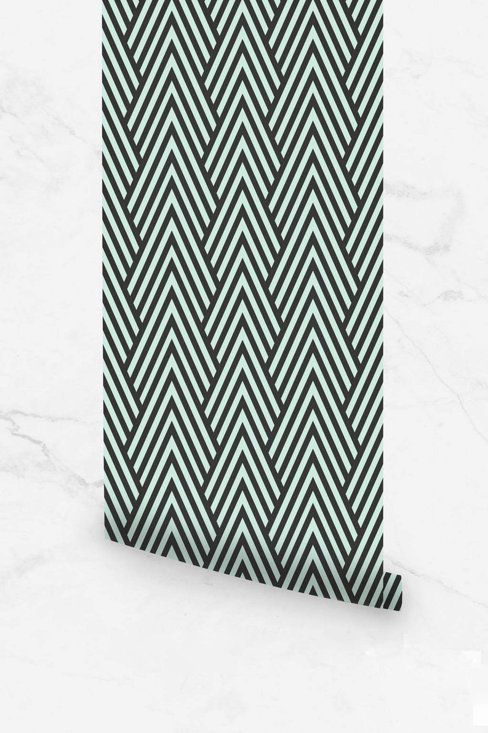 Fleefilo Mural Wallpaper Vintage Geometric Green - Autototally