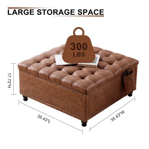 Fleefilo 35 Inch Extra Large Storage Ottoman