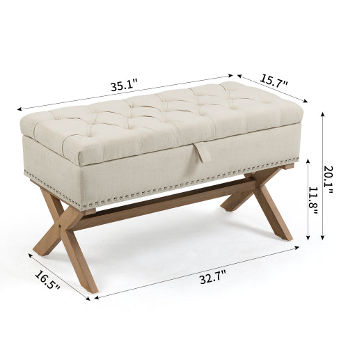 Fleefilo 35 Inch Storage Ottoman