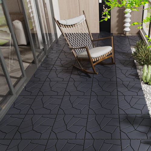 Fleefilo 44 PCS Set Patio Deck Tiles, 12" x 12"