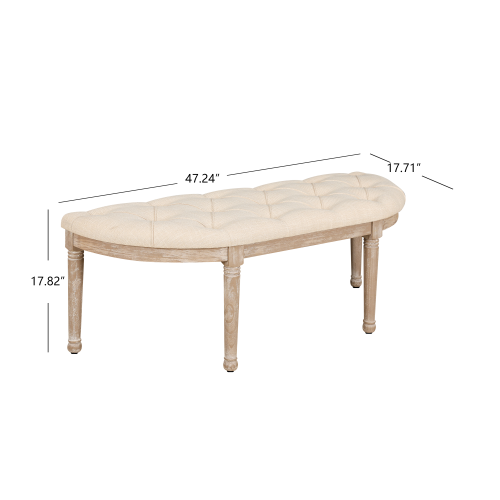 Fleefilo 48" Halfmoon Entryway Bench