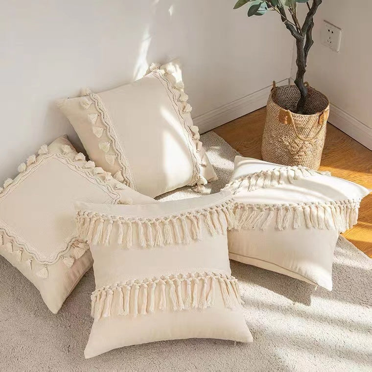 Fleefilo Fleefilo 3PCS Set Boho Beige/Cream Cushion Cover