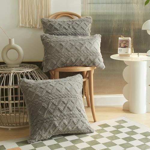 Fleefilo Gray / 45 x 45cm / 15.7 x 15.7 inch Fleefilo INS Fleece Cushion Cover