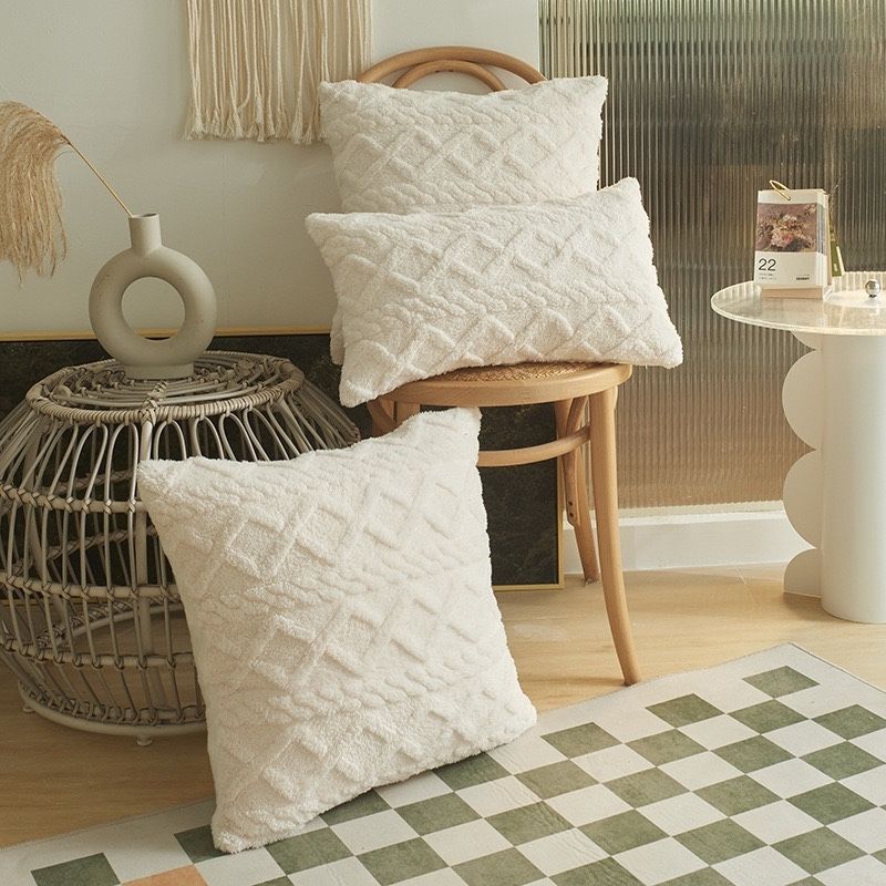 Fleefilo White / 45 x 45cm / 15.7 x 15.7 inch Fleefilo INS Fleece Cushion Cover