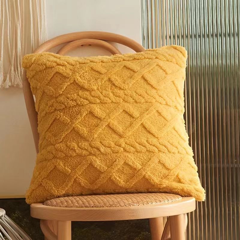 Fleefilo Yellow / 45 x 45cm / 15.7 x 15.7 inch Fleefilo INS Fleece Cushion Cover