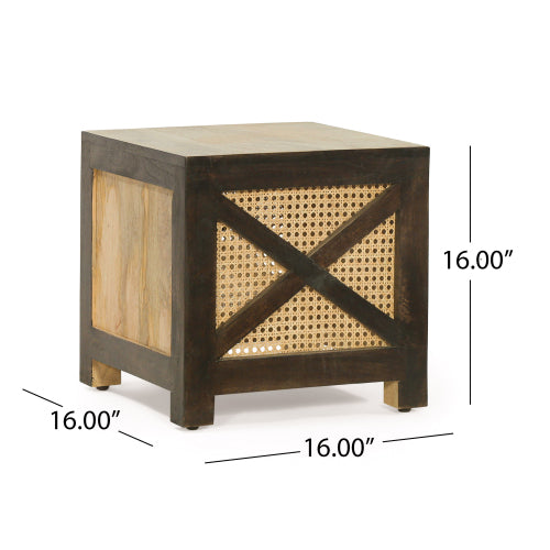 Fleefilo Wood Cube Ottoman