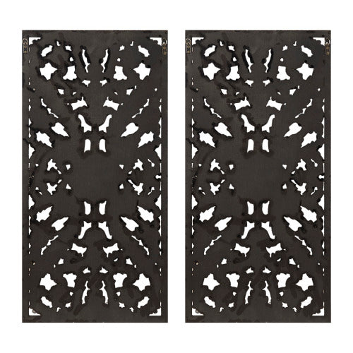 Home Decor 2 PCS Set Distressed Carved Wood Wall Decor Set