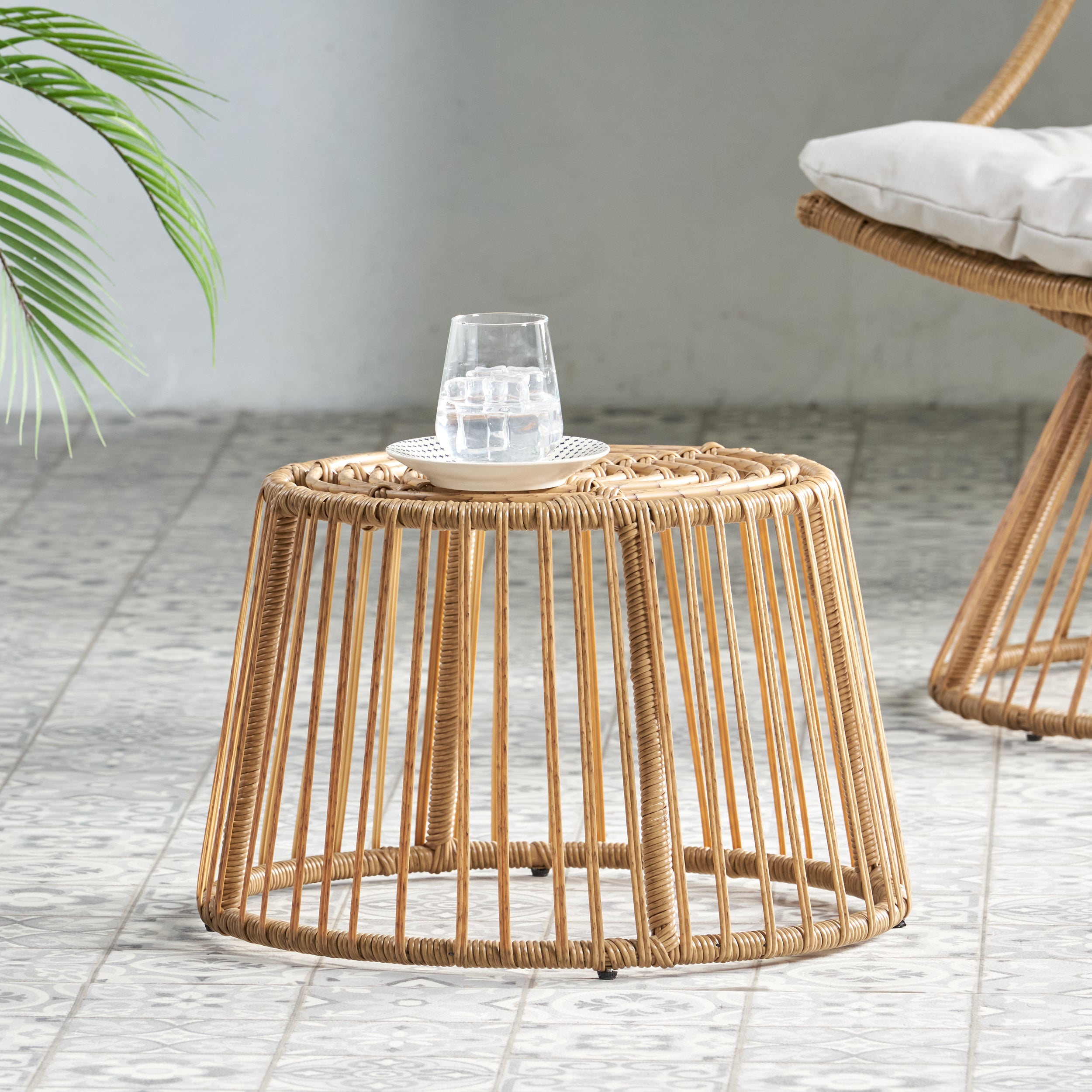 Home Decor Boho Rattan Side Table