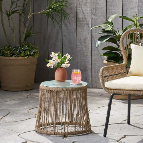 Home Decor Boho Rope Side Table