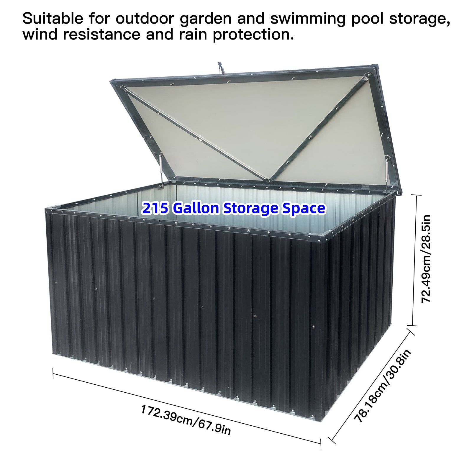 Home Decor Super Large Storage Metal Outdoor - 215 Gallon